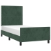 Estructura de cama sin colchón terciopelo verde oscuro 90x190cm