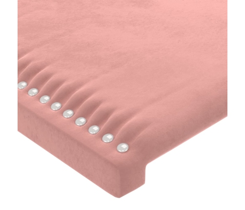 Estructura de cama sin colchón terciopelo rosa 90x190 cm