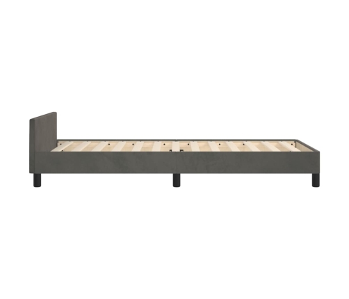 Estructura de cama sin colchón terciopelo gris oscuro 90x200 cm