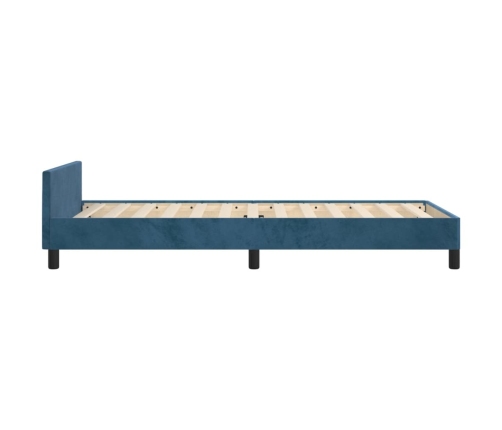 Estructura de cama sin colchón terciopelo azul oscuro 90x200 cm