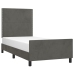 Estructura de cama sin colchón terciopelo gris oscuro 100x200cm
