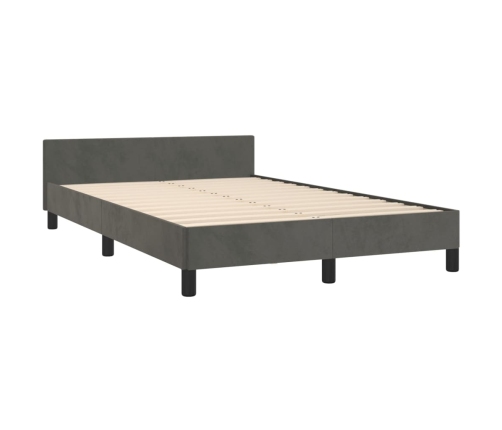 Estructura de cama sin colchón terciopelo gris oscuro 120x200cm