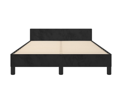 vidaXL Estructura de cama con cabecero de terciopelo negro 120x200 cm