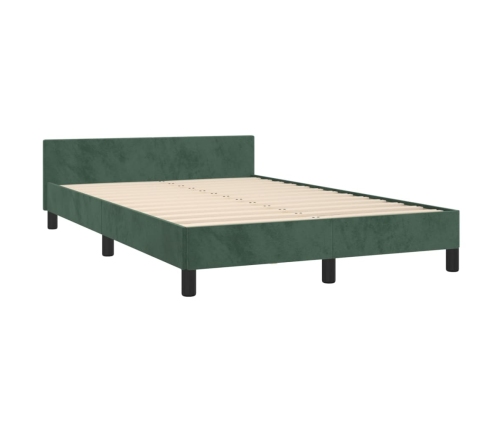 Estructura cama sin colchón terciopelo verde oscuro 120x200 cm