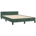 Estructura cama sin colchón terciopelo verde oscuro 120x200 cm