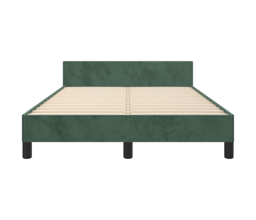 Estructura cama sin colchón terciopelo verde oscuro 120x200 cm