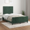 Estructura cama sin colchón terciopelo verde oscuro 120x200 cm