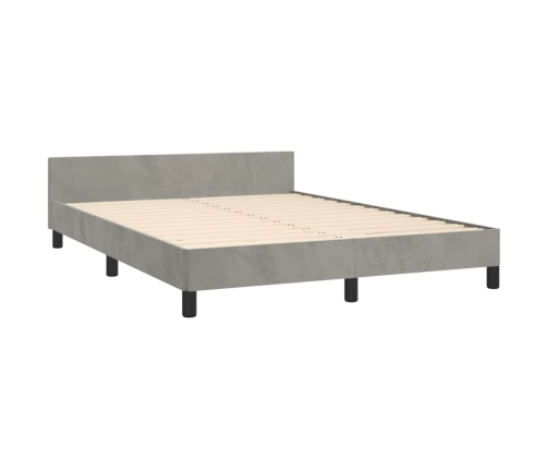 vidaXL Estructura de cama con cabecero terciopelo gris claro 140x190cm