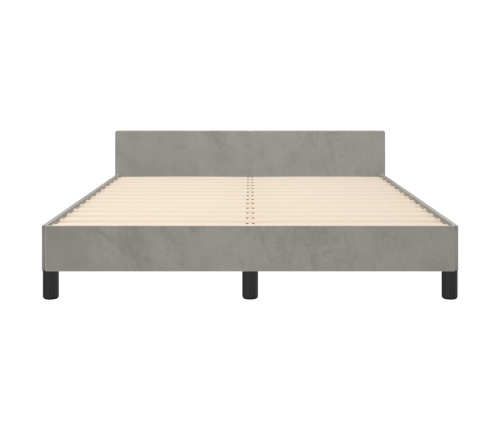 vidaXL Estructura de cama con cabecero terciopelo gris claro 140x190cm