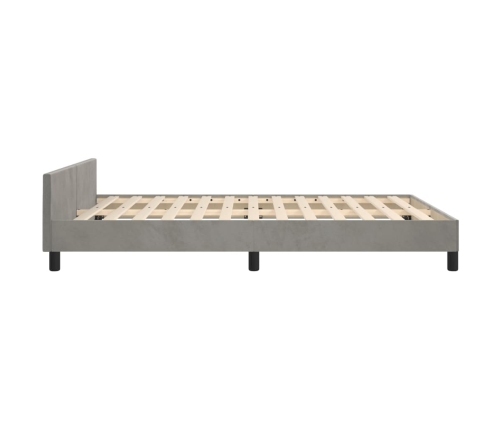 vidaXL Estructura de cama con cabecero terciopelo gris claro 140x190cm