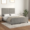 vidaXL Estructura de cama con cabecero terciopelo gris claro 140x190cm