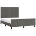 Estructura de cama sin colchón terciopelo gris oscuro 140x190cm