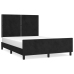 vidaXL Estructura de cama con cabecero de terciopelo negro 140x190 cm