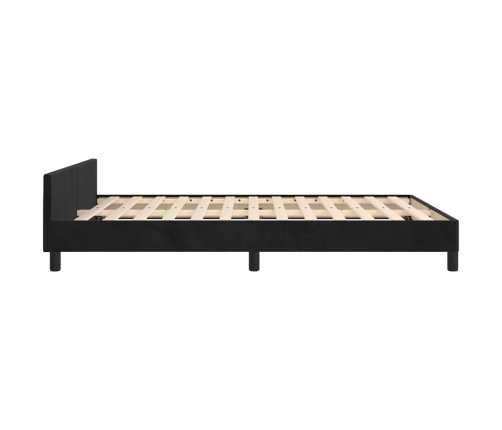 vidaXL Estructura de cama con cabecero de terciopelo negro 140x190 cm