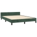 Estructura cama sin colchón terciopelo verde oscuro 140x190 cm