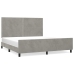 Estructura de cama sin colchón terciopelo gris claro 160x200 cm