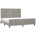 Estructura de cama sin colchón terciopelo gris claro 160x200 cm