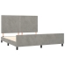 Estructura de cama sin colchón terciopelo gris claro 160x200 cm