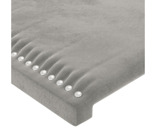 Estructura de cama sin colchón terciopelo gris claro 160x200 cm