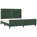 Estructura cama sin colchón terciopelo verde oscuro 160x200 cm