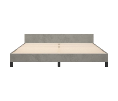 vidaXL Estructura de cama con cabecero terciopelo gris claro 180x200cm