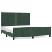 Estructura cama con cabecero terciopelo verde oscuro 180x200 cm