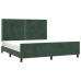 Estructura cama con cabecero terciopelo verde oscuro 180x200 cm