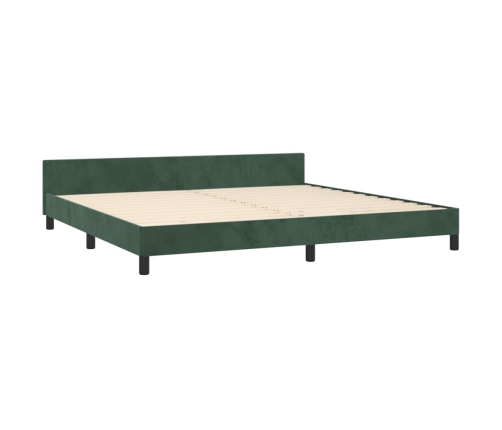 Estructura cama sin colchón terciopelo verde oscuro 200x200 cm