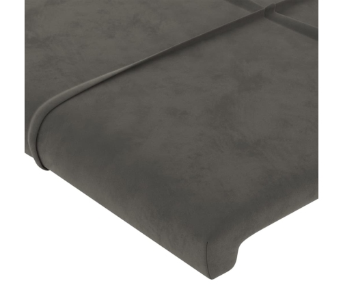 Estructura de cama sin colchón terciopelo gris oscuro 80x200 cm