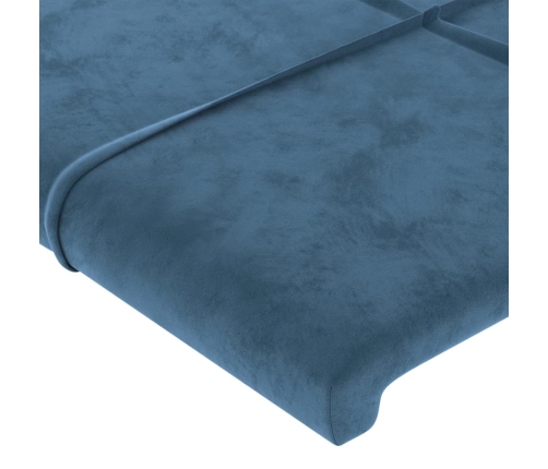 Estructura de cama sin colchón terciopelo azul oscuro 80x200 cm