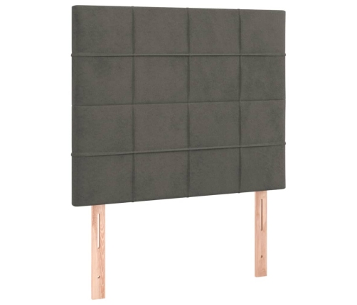 Estructura de cama sin colchón terciopelo gris oscuro 90x190 cm