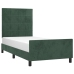 Estructura de cama sin colchón terciopelo verde oscuro 90x190cm