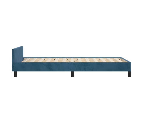 Estructura de cama sin colchón terciopelo azul oscuro 90x190 cm