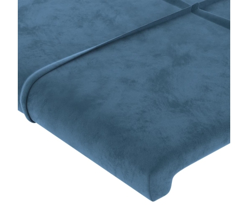 Estructura de cama sin colchón terciopelo azul oscuro 90x200 cm