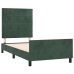 Estructura cama sin colchón terciopelo verde oscuro 100x200 cm