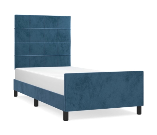 vidaXL Estructura cama con cabecero terciopelo azul oscuro 100x200 cm