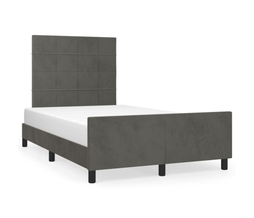 Estructura de cama sin colchón terciopelo gris oscuro 120x200cm