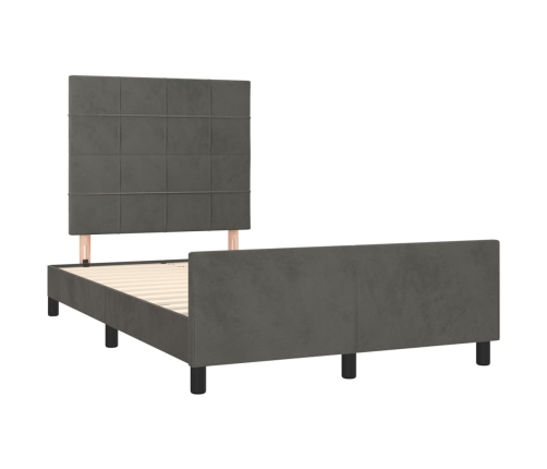 Estructura de cama sin colchón terciopelo gris oscuro 120x200cm