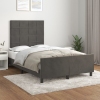 Estructura de cama sin colchón terciopelo gris oscuro 120x200cm