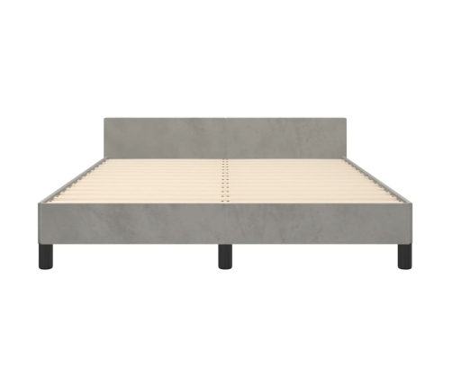 Estructura de cama sin colchón terciopelo gris claro 140x190 cm