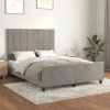 Estructura de cama sin colchón terciopelo gris claro 140x190 cm