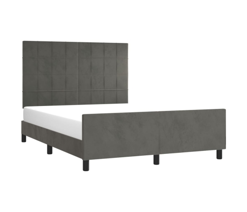 Estructura de cama sin colchón terciopelo gris oscuro 140x190cm