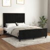 Estructura de cama sin colchón terciopelo negro 140x190 cm