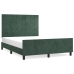Estructura cama sin colchón terciopelo verde oscuro 140x190 cm