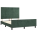 Estructura cama sin colchón terciopelo verde oscuro 140x190 cm