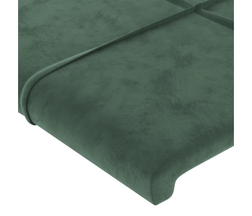 Estructura cama sin colchón terciopelo verde oscuro 140x190 cm