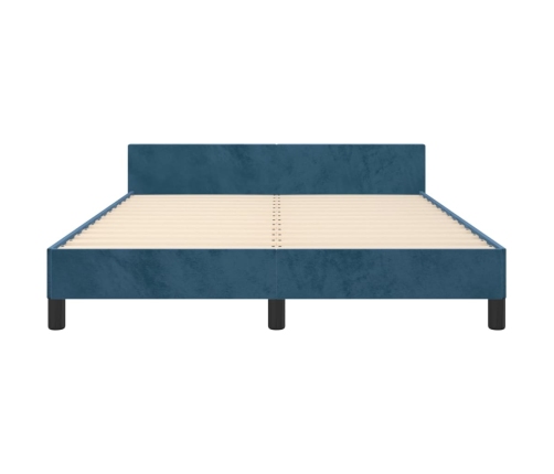 vidaXL Estructura cama con cabecero terciopelo azul oscuro 140x190 cm