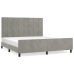 Estructura de cama sin colchón terciopelo gris claro 160x200 cm