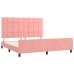 Estructura de cama sin colchón terciopelo rosa 160x200 cm