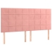 Estructura de cama sin colchón terciopelo rosa 160x200 cm